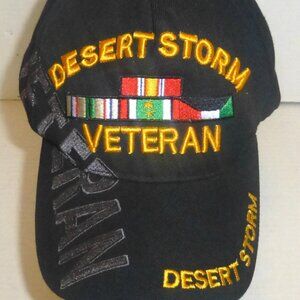 Desert Storm Veteran Hook & Loop Adjustable Embroidered Hat 100% Acrylic